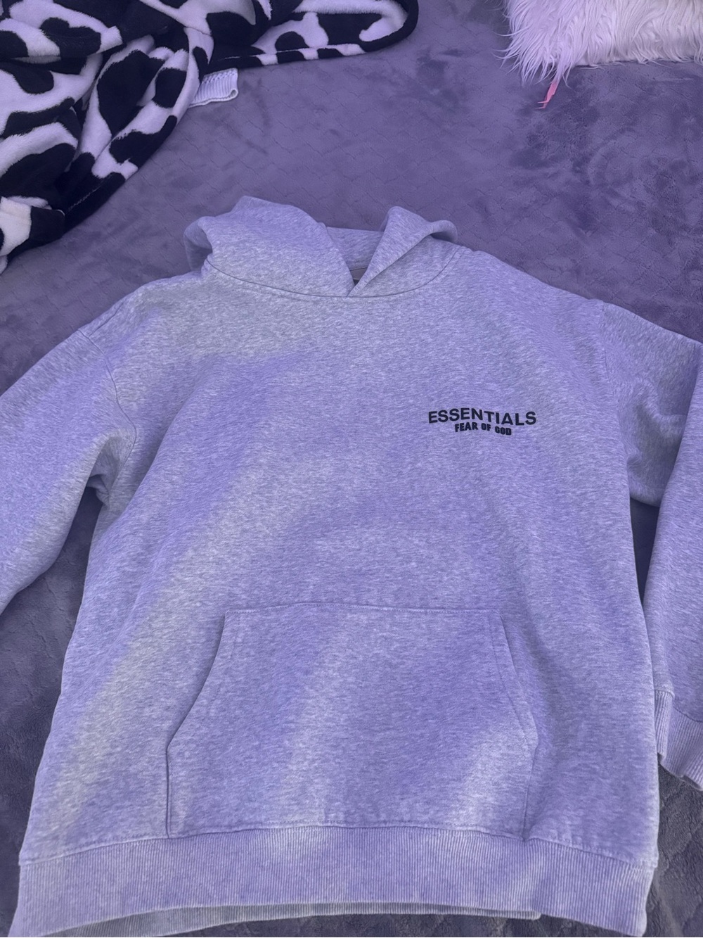 Fear of God Essentials Men's Light Gray Crewneck Hoodie Sweatshirt